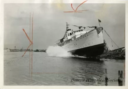 Print, Photographic - Launching Charles F. Kettering's boat the OLIVE K.