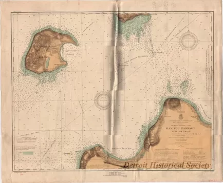 Chart, Navigational - Manitou Passage, Lake Michigan