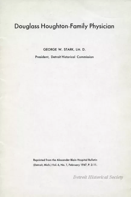 Pamphlet - Douglass Houghton- Family Physician