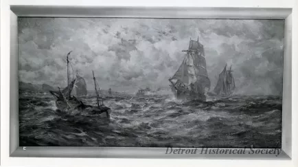 Print, Photographic - Photo of Robert Hopkin Painting 'Sailing Vessels of Sande Point'