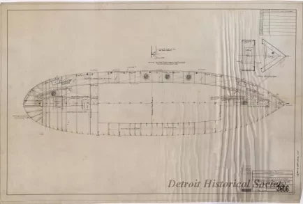 Drawing, Technical - Main Deck Plating for Fire Tug, Clevelander
[Hull No. 75]