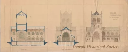 Drawing, Architectural - Sketches No. 2 
for the Church of the Epiphany [Trinity Episcopal Church] 
for Jas. E. Scripps, Esqr.