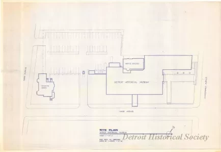 Blueprint - Site Plan - Detroit Historical Museum