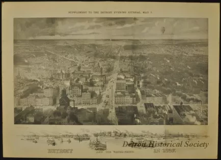 Lithograph - Detroit and it's Water-Front in 1887