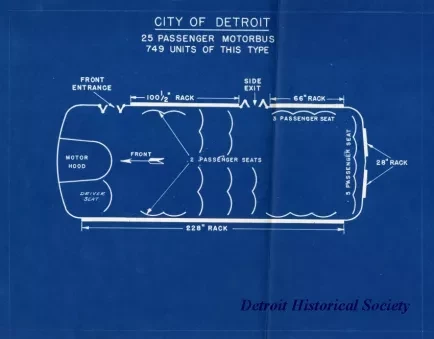 Blueprint - City of Detroit 25 Passenger Motorbus, 749 Units of This Type