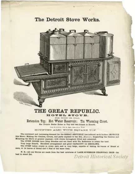 Advertisement - The Great Republic Hotel Stove