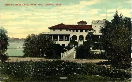 Postcard - Detroit Boat Club, Belle Isle, Detroit, Mich.