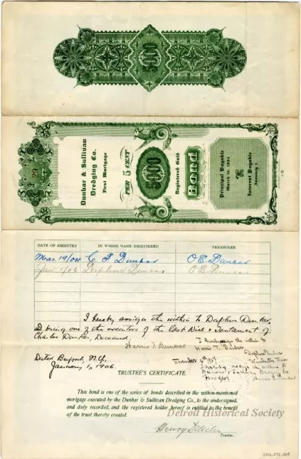 Bond - Dunbar & Sullivan Dredging Co. 
First Mortgage Registered Gold Bond