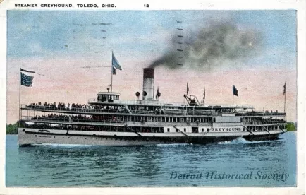 Postcard - Steamer "Greyhound, Toledo, Ohio