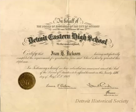 Diploma - Detroit Eastern High School
