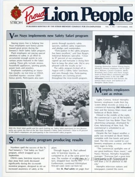 Newsletter - Proud Lion People, Vol. 7, No. 7
September, 1988