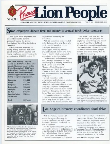 Newsletter - Proud Lion People, Vol. 7, No. 9
December, 1988