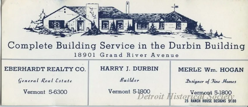 Blotter, Desk - Eberhardt Realty Co., Harry J. Durbin, Merle Wm. Hogan