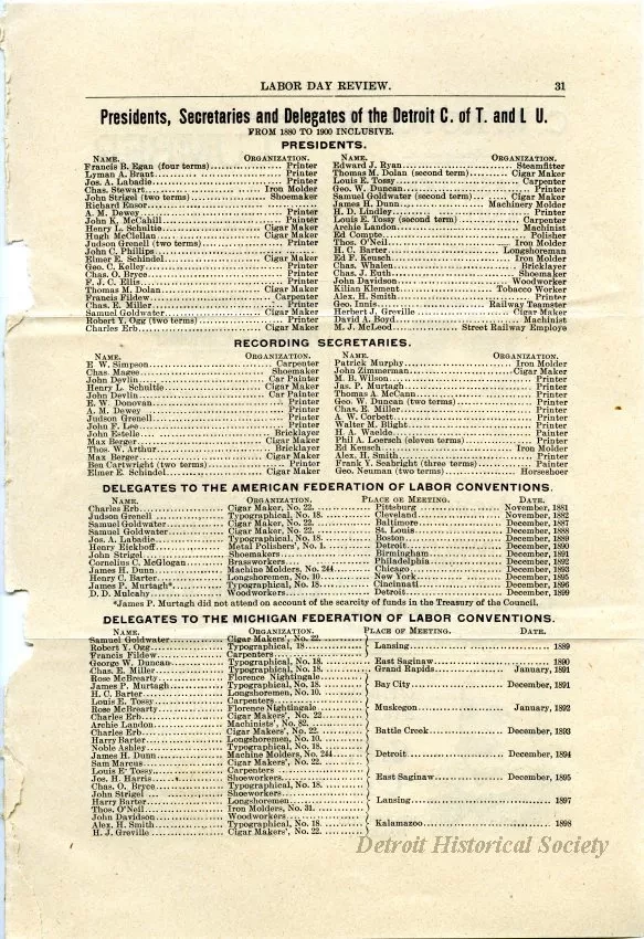 Magazine - The Council of Trades and Labor Unions and the Labor Movement of Detroit