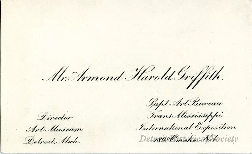 Card, Business - Mr. Armond Harold Griffith