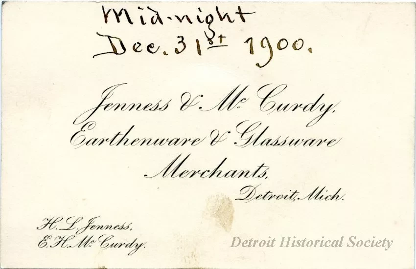 Card, Business - Jenness & McCurdy Earthenware & Glass Merchants
