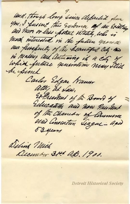 Letter - The Chamber of Commerce