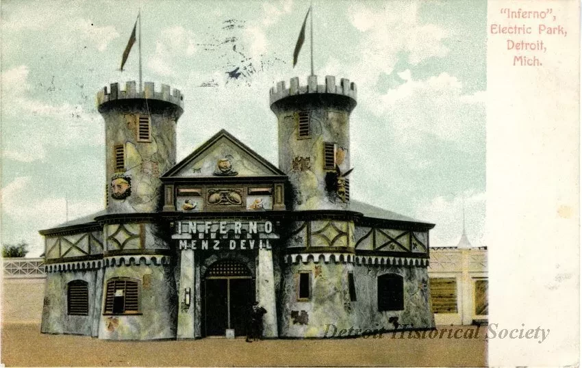 Postcard - "Inferno", Electric Park, Detroit, Mich.