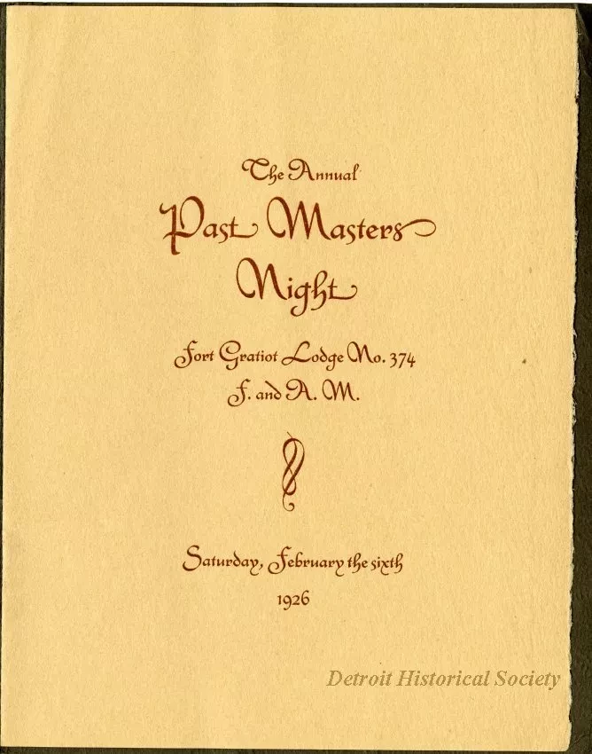 Program - Annual Past Master's Night