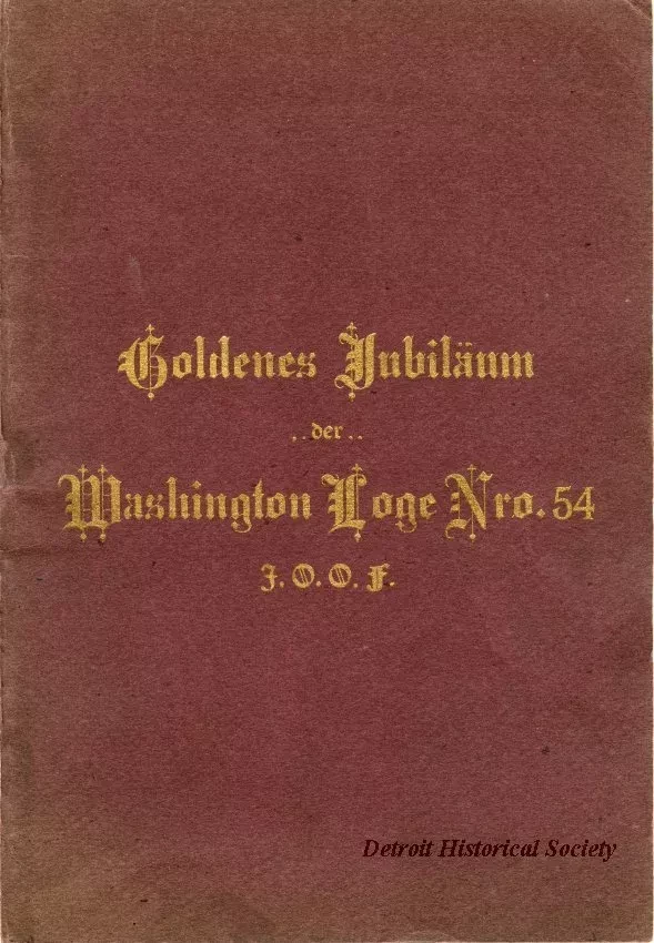 Program - Goldenes Jubiläum de Washington Loge Nro. 54, I.O.O.F.
