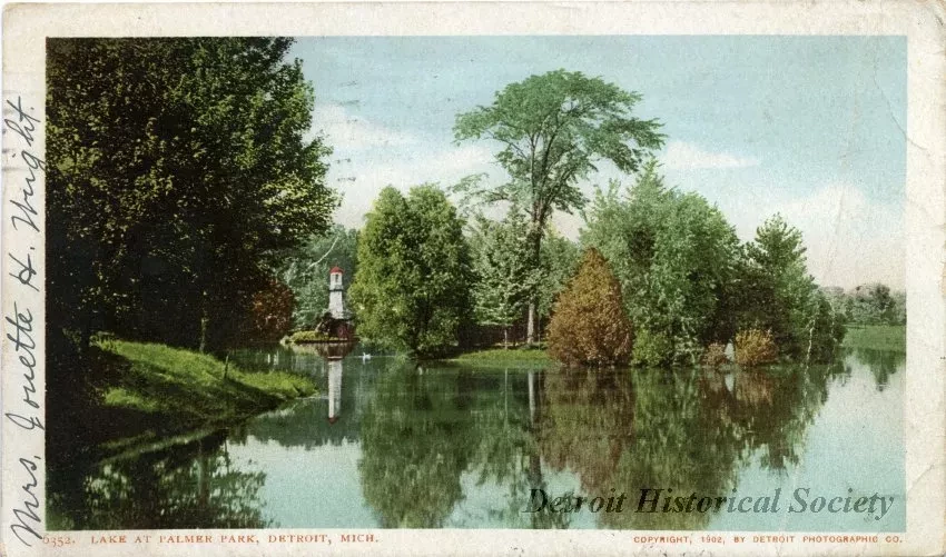 Postcard - Lake at Palmer Park, Detroit, Mich.