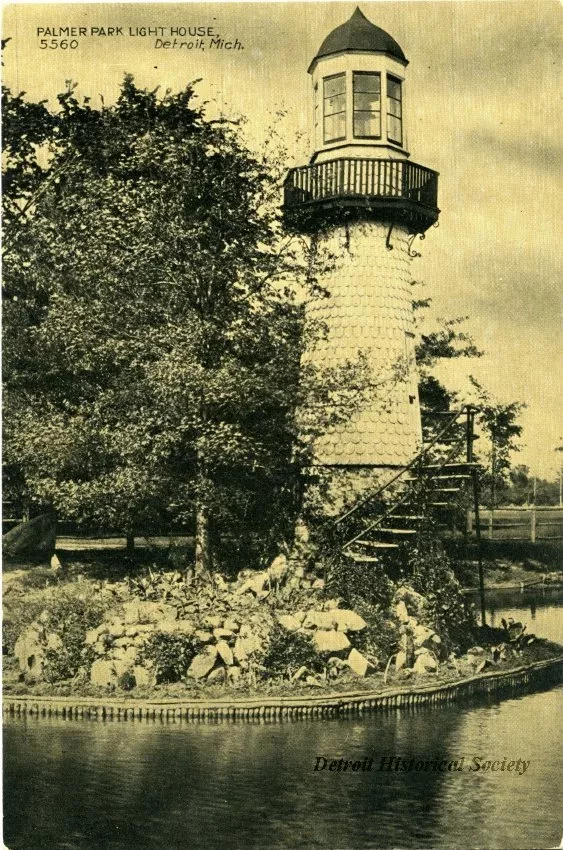 Postcard - Palmer Park Light House, Detroit, Mich.