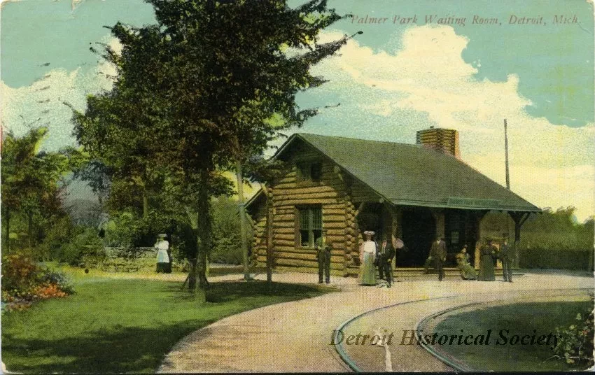 Postcard - Palmer Park Waiting Room, Detroit, Mich.