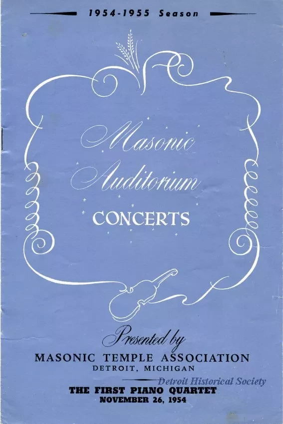 Program, Theater - Masonic Auditorium Concerts 1954-55 Season