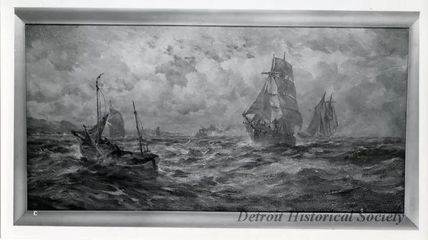 Print, Photographic - Photo of Robert Hopkin Painting 'Sailing Vessels of Sande Point'