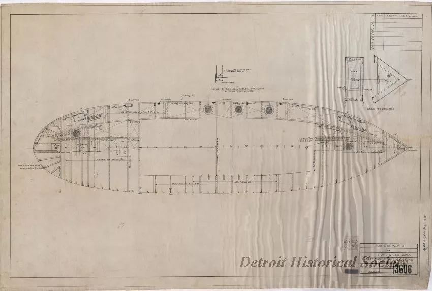 Drawing, Technical - Main Deck Plating for Fire Tug, Clevelander
[Hull No. 75]