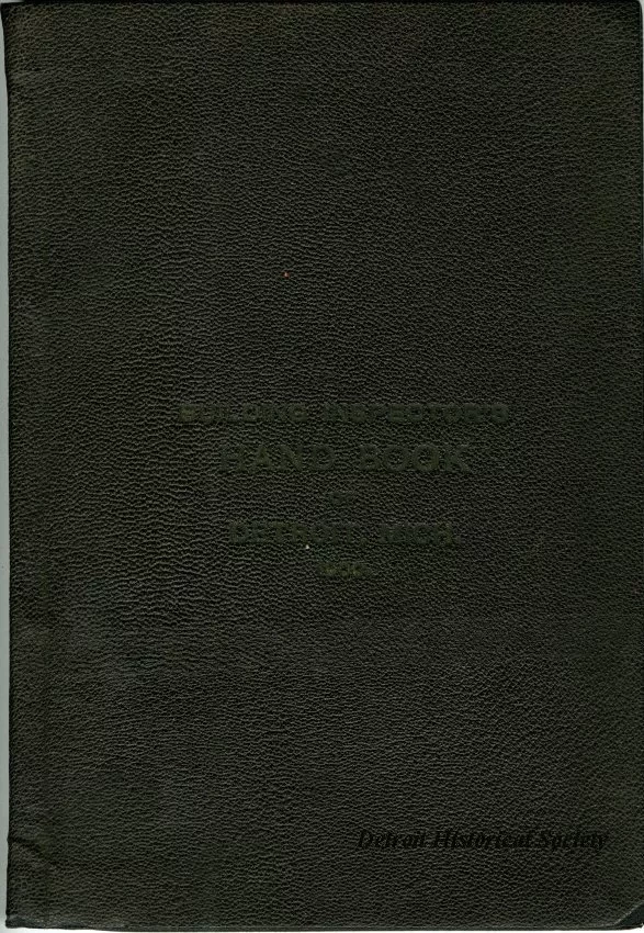 Book - Building Inspector's Handbook of Detroit, Mich. 1900