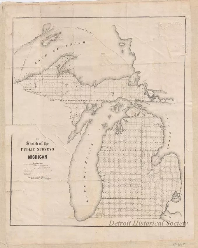 Map - Sketch of the Public Surveys in Michigan