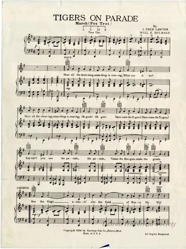 Music, Sheet - Tigers on Parade