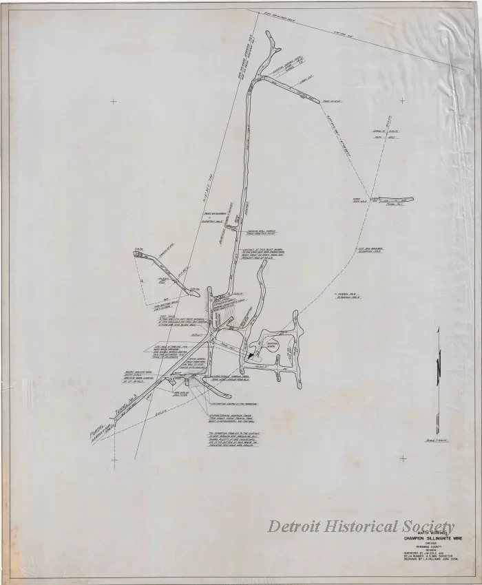 Map - Map of Workings, Champion Sillimanite Mine, Oreana, Pershing County, Nevada.