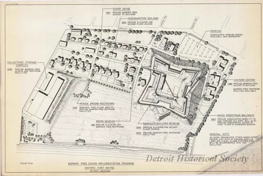 Blueprint - Barrier Free Design Implementation Program,
Historic Fort Wayne, Detroit, Michigan
