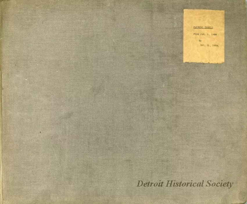 Ledger - Payroll Sheets from Jan 1, 1924 to Dec. 31, 1924