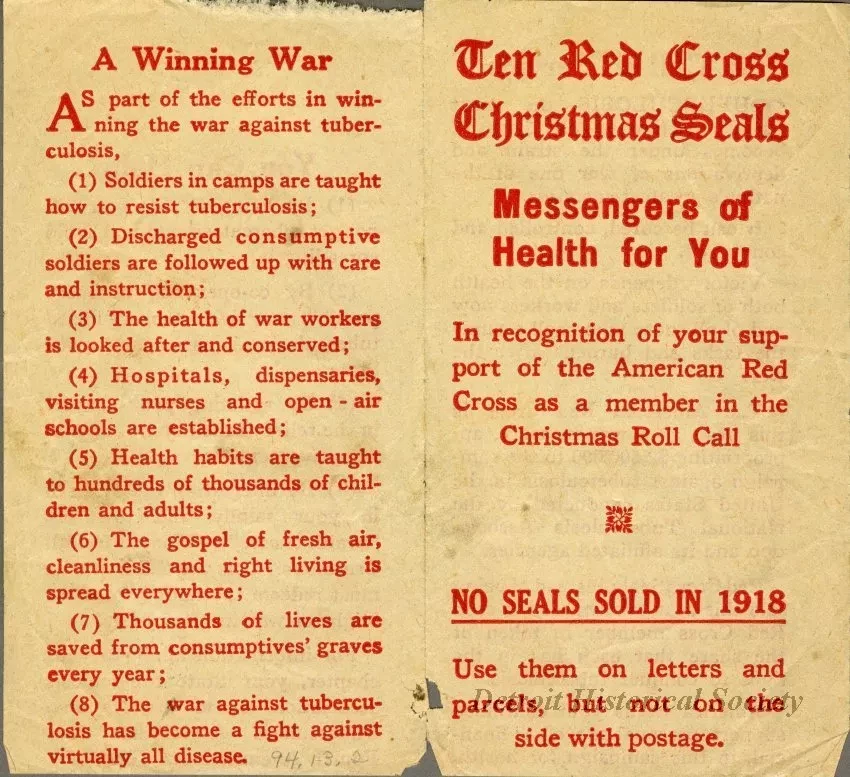 Stamp - Ten Red Cross Christmas Seals