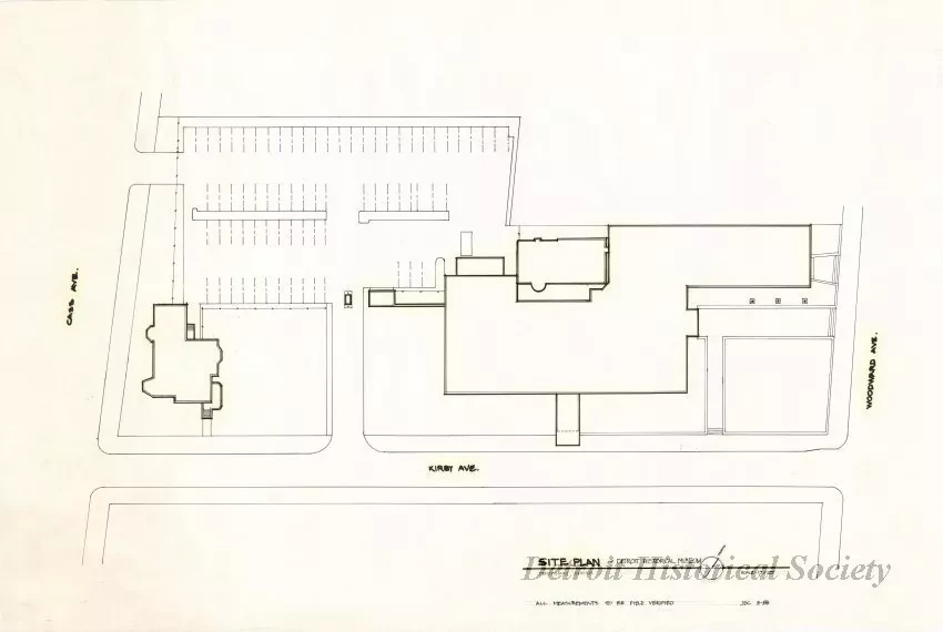 Drawing, Architectural - Site Plan of Detroit Historical Museum - Preliminary Sketch
