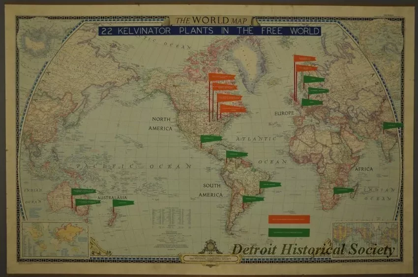 Map - 22 Kelvinator Plants in the Free World.