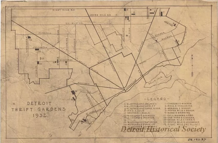 Blueprint - Detroit Thrift Gardens, 1932