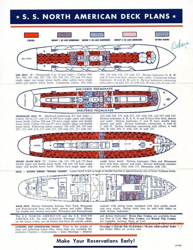 Brochure - S.S. North American Deck Plans
S.S. South American Deck Plans