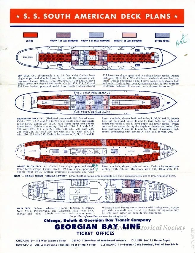Brochure - S.S. North American Deck Plans
S.S. South American Deck Plans