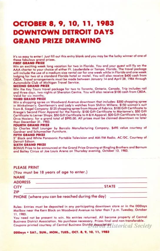 Flyer - Downtown Detroit Days