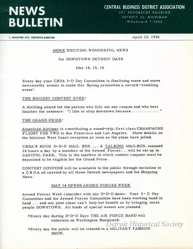 Letter - News Bulletin
Central Business District Association