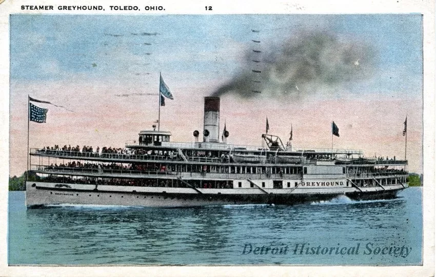Postcard - Steamer "Greyhound, Toledo, Ohio