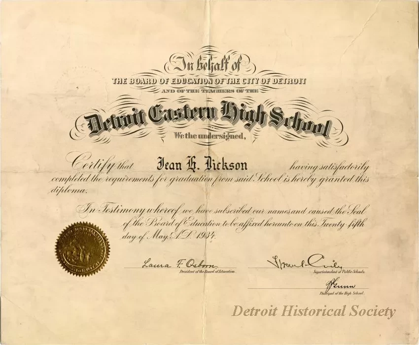 Diploma - Detroit Eastern High School
