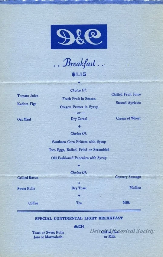 Menu - D&C 
Breakfast