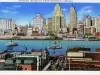 Postcard - Detroit, Michigan from Windsor, Canada