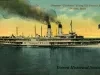 Postcard - Steamer "Tashmoo" Going Up Detroit RIver, Detroit, Mich.