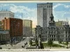 Postcard - Soldiers' Monument, City Hall and Dime Bank Building, Detroit, Mich.